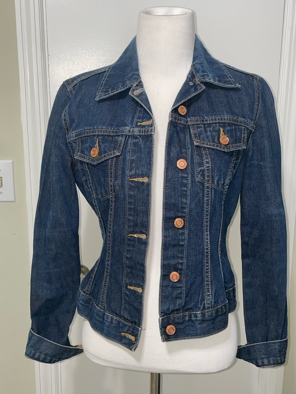 Vintage- Warehouse- Dark Indigo Denim Jacket - Classic Button Front